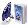 Deekec Songbook Display and 12-Hole Alto C Ocarina Legend of Zelda with Protective Bag Stand, Blue