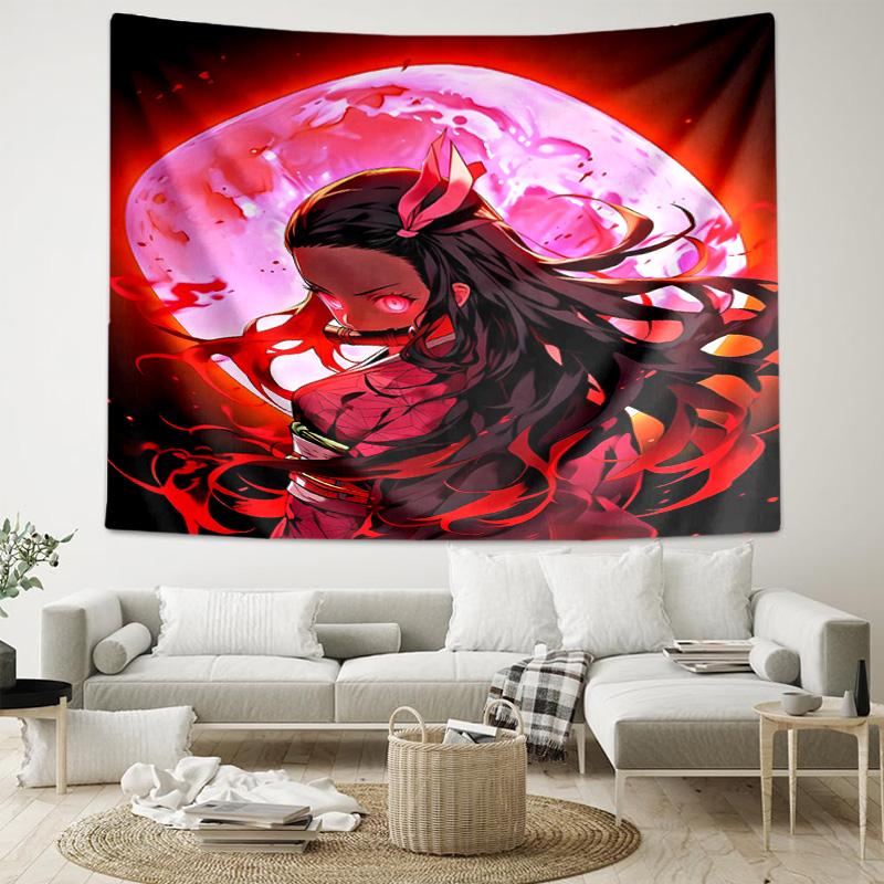 1pc Demon Slayer Nezuko Tapestry, Living Room, Bedroom, Office, Party Decor, Ideal Festive Gift