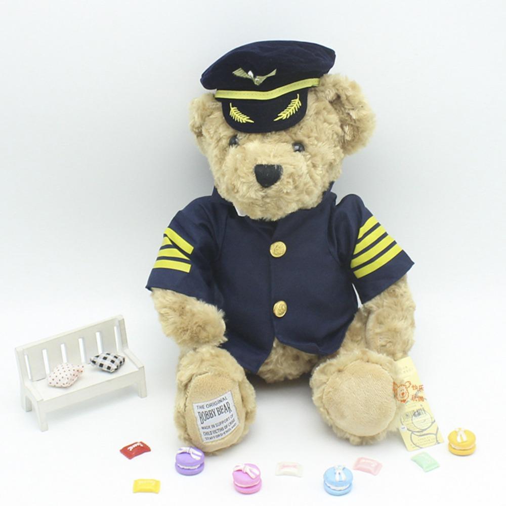 Captain Bear Stewardess Police Dress Teddy Bear Plush Toy Doll Catch Doll Children's Gift