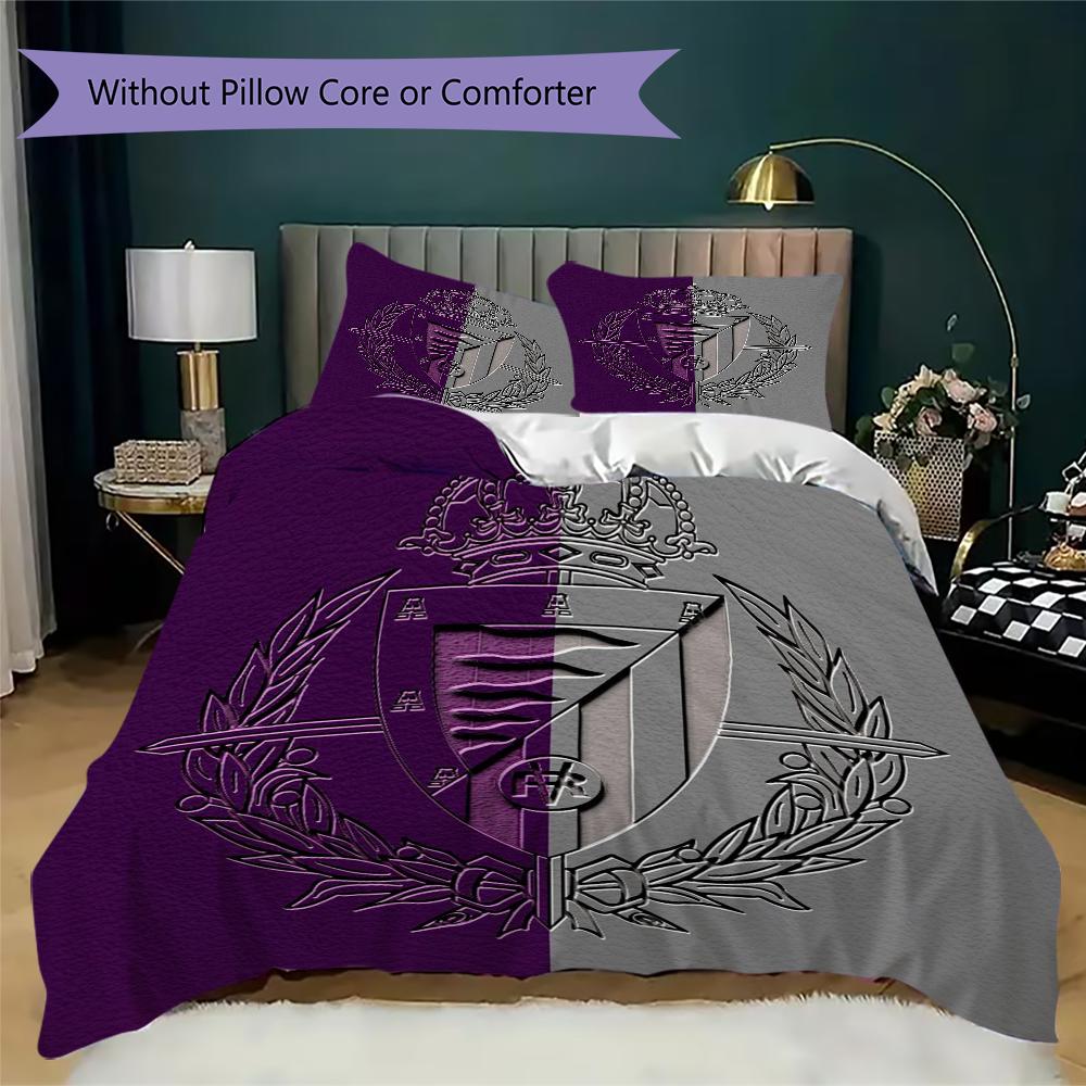 Real Valladolid Pattern Bedding uilt Set uilt Cover Pillowcase Home Decoration Birthday Gift (1 * duvet cover + 2 * pillowcase without core)