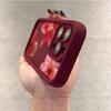 Мягкий чехол для телефона с винно-красным цветочным принтом для iPhone 17 16 15 Pro Max 14 15 Plus 13 12 11 16E XR X XS 8 7 Plus Air Ударопрочный чехол