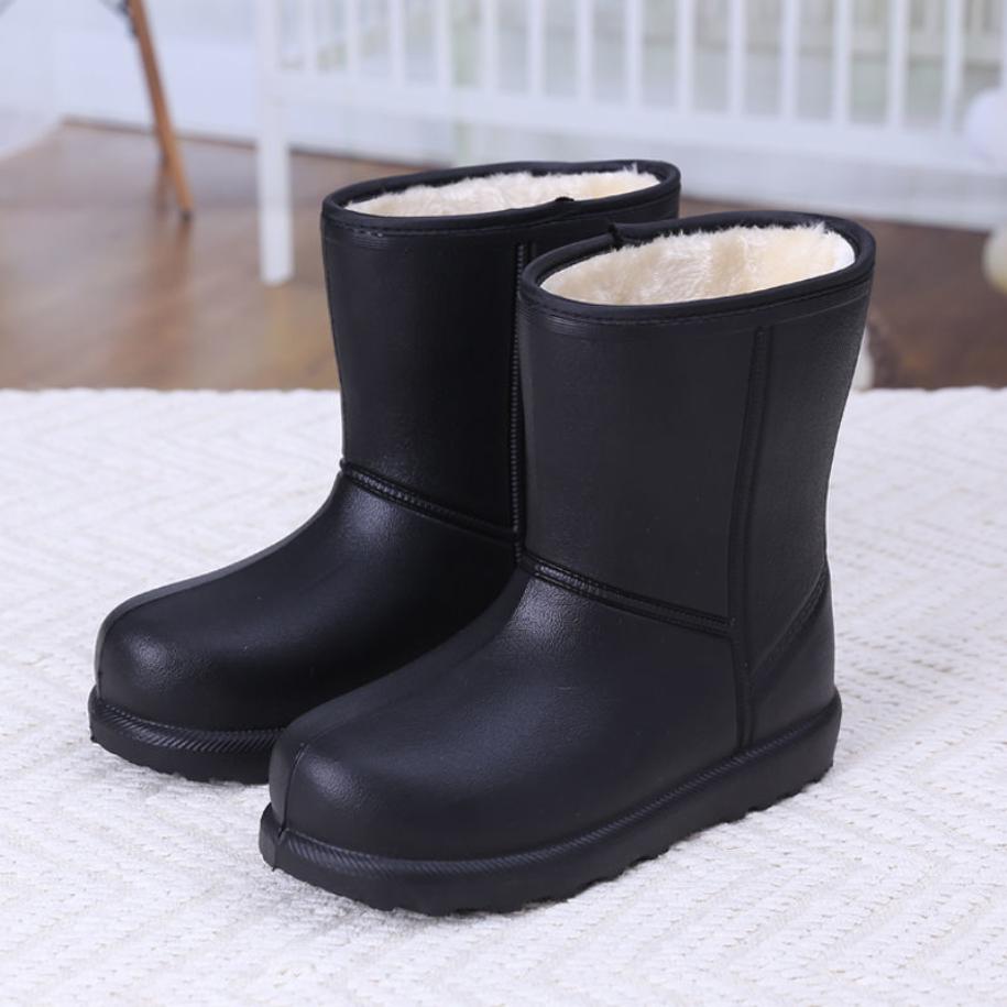Winter Waterproof Snow Boots Women's and Men's Warm Outdoor Short Boots Anti Slip Middle Tube Thickened and Plush