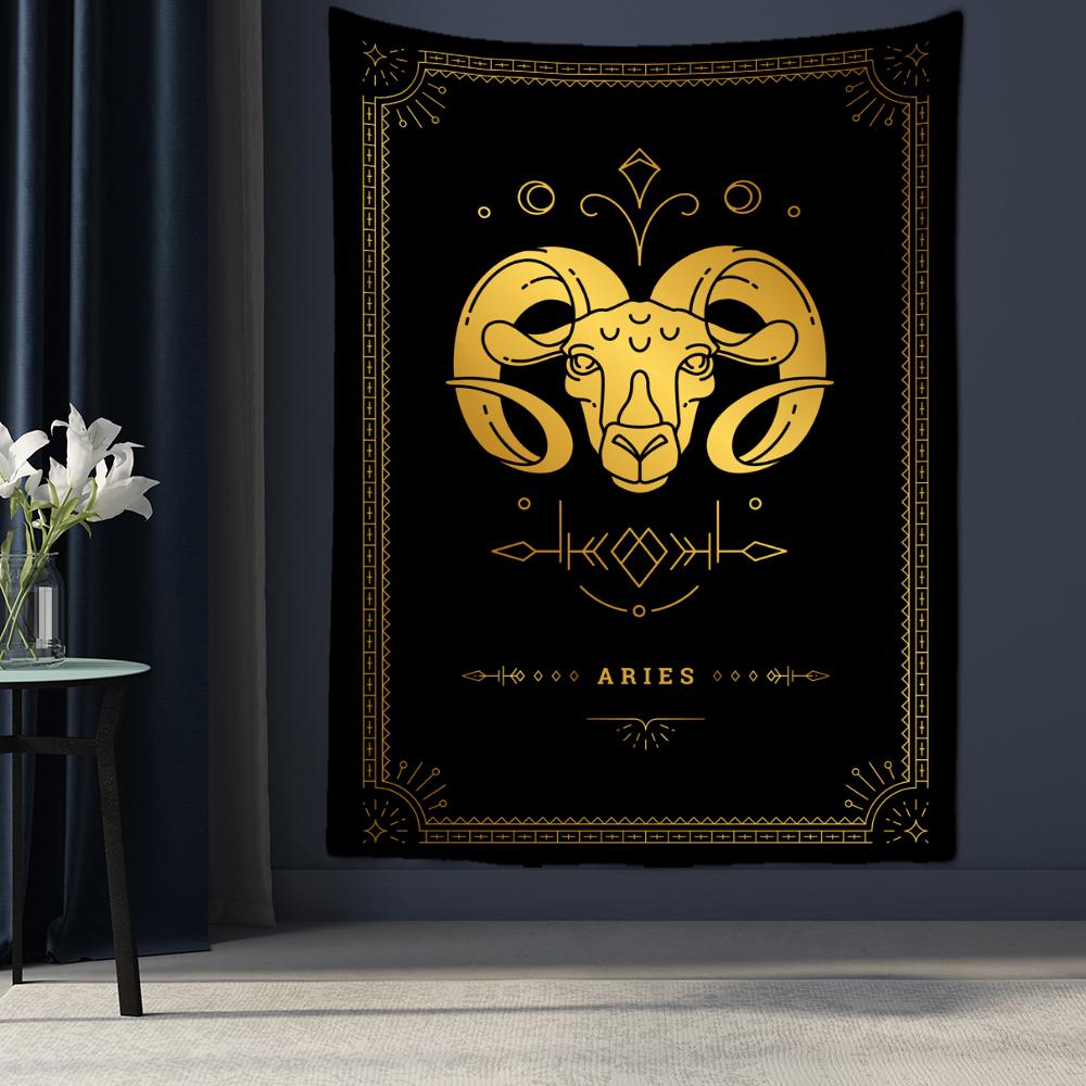 Черно-белый гобелен созвездия Таро, настенный Гобелен, научная фантастика, психоделическая магия, богемный хиппи, домашний декор