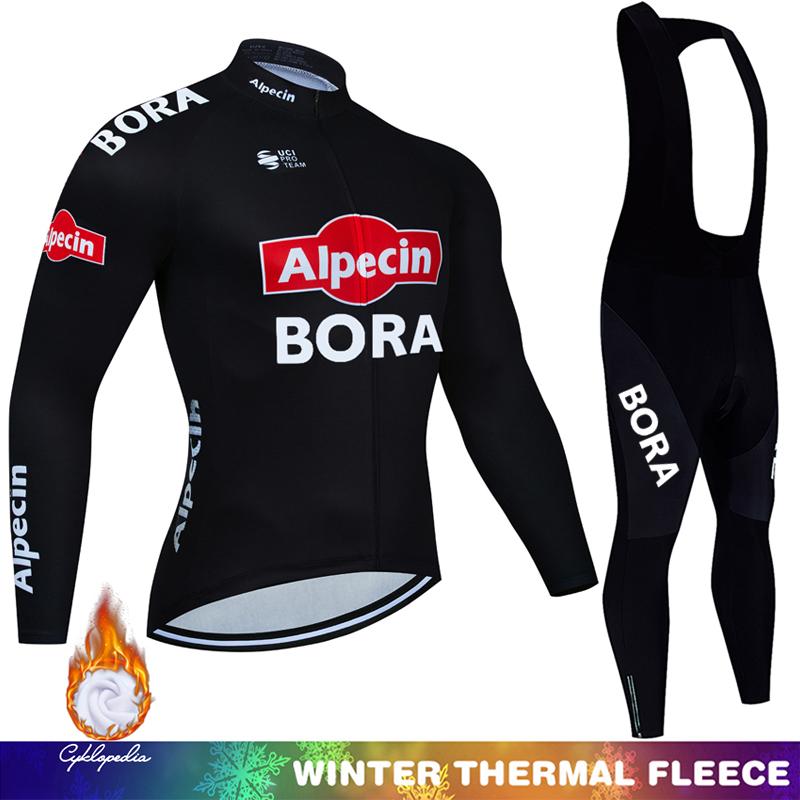 Winter Warm Mens Cycling Clothes Thermal Jersey UCI Men's Biking Long Sleeve Clothing Fleece Mountain Bikes Man Set Winter Suit