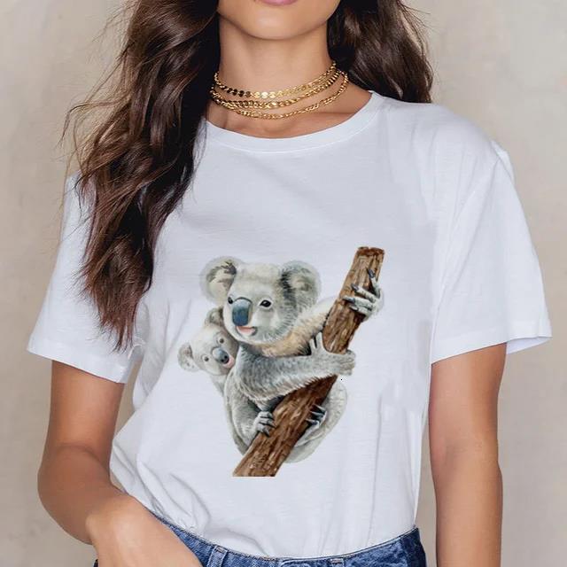 Women Cartoon Kawaii Animal Koala Print Women Tshirt Harajuku Ropa Mujer Graphic Plus Size TShirt Casual Streetwear  Tees