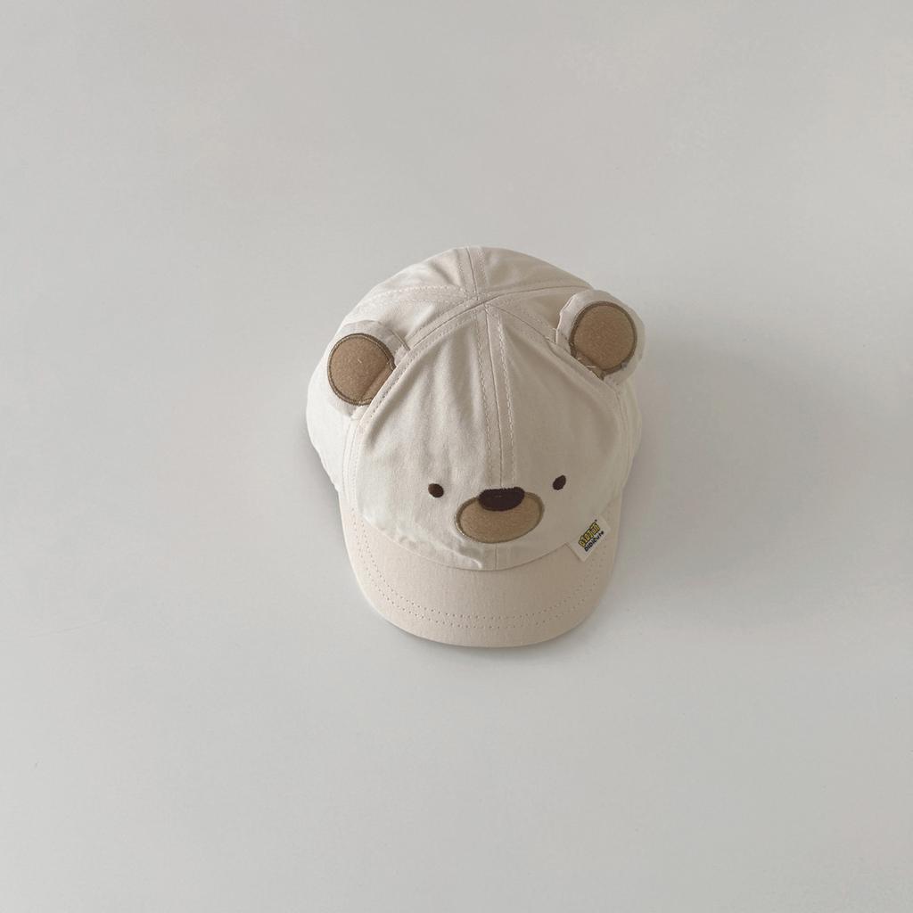 Милая спортивная бейсболка для мальчиков, простая кепка с изображением медведя для малышей, козырек от солнца для путешествий, реквизит для детской фотосъемки
