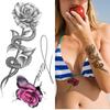 Women Sexy Temporary Tattoo Stickers Black Roses Pattern Full Flower Design Used for Arm Body Art Big Large Fake Tattoo Stickers