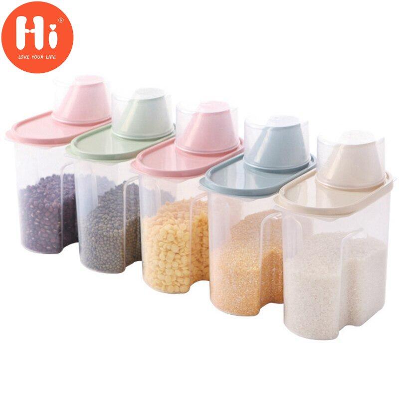 Hi 4pcs Food Sealed Jar With Lid Household Kitchen Storage Cans For Dried Fruit Snacks 1.9/2.5L
