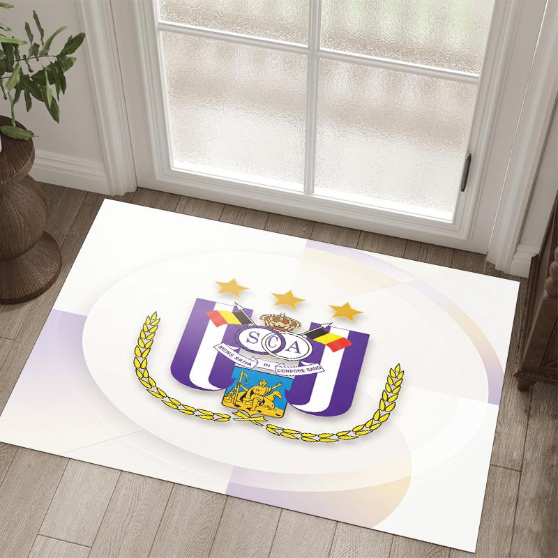 Anderlecht FC Design Crystal Velvet Carpet Cozy Non?Slip Printed Rug For Bedroom Living Room Entrance