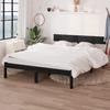 VidaXL Bed Frames Black Solid Pine Wood 150x200 Cm UK King