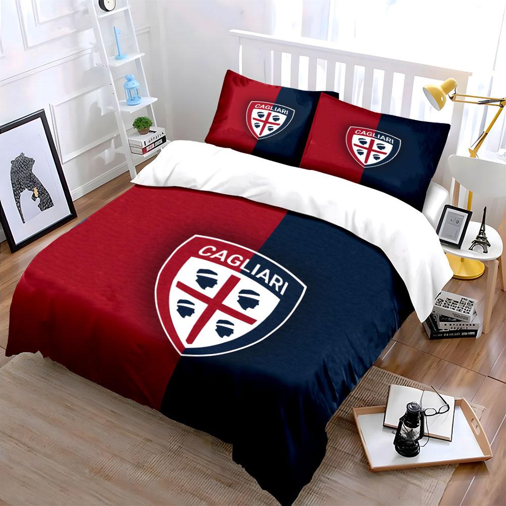 Cagliari logo on stripes. Bedding sets Duvet cover sets Duvet covers Pillowcases(1*Duvet Cover 2*Pillowcases without duvet insert)