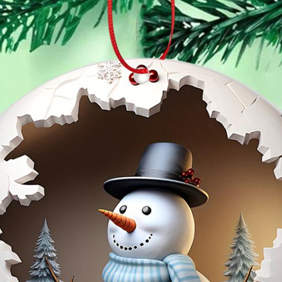 Елочные украшения, мультяшный снеговик, подвеска, 2D, плоские акриловые подвесные украшения для рождественской елки, рюкзак, зеркало заднего вида автомобиля