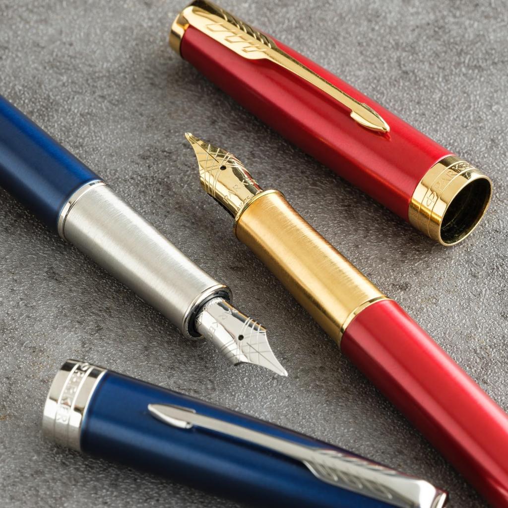 PARKER Sonnet Red GT Fountain Fine 18K Gold Gift Officially Product Number 1950773 Pen, Nib, Nib, Boxed, Imported,