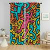 Шторы от комаров для гостиной, занавески для кухни Keith Harings, 2 шт., перегородка, украшение на Хэллоуин, затемняющие шторы
