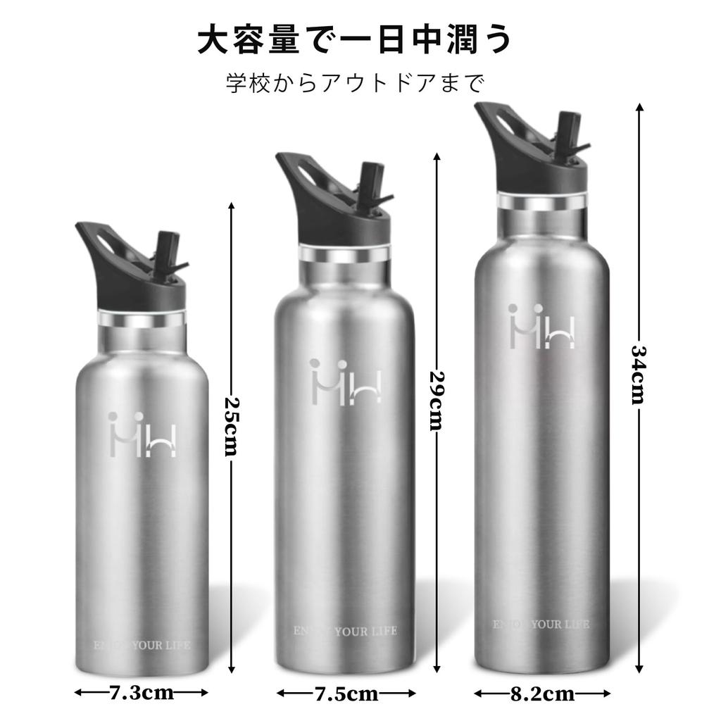 BOONSHAK 1 Liter Water Bottle, Carbonated and Sports Drink Compatible, Keeps Drinks Cold, Carbonated, Lightweight, Easy to Clean, Stainless Steel,