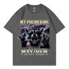 Unhinged Non Binary Raccoon Funny Meme T Shirt Gothic Fashion Vintage Short Sleeve Tshirt Men Women Casual Oversized Tshirts
