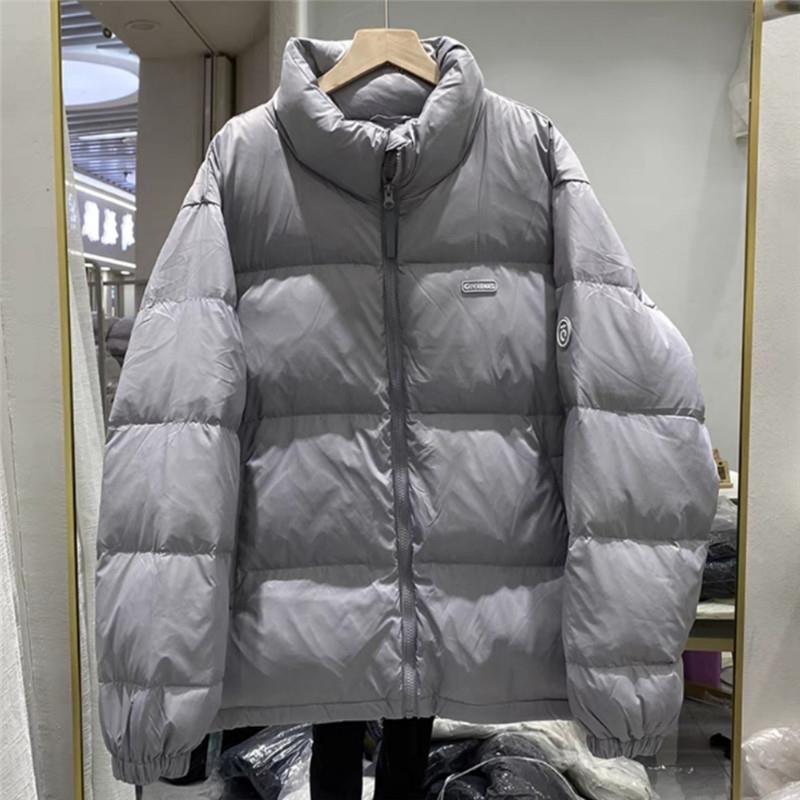 Popular stand-up collar couple down jacket women's stand-up collar small short white duck down bread jacket women