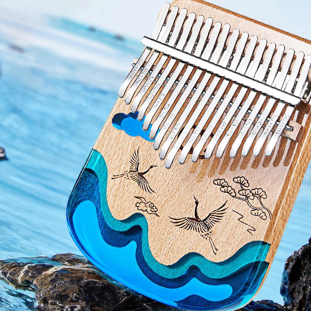 Портативное пианино для большого пальца, несколько тонов, мини-калимба из смолы, щипковый музыкальный инструмент, 17 тонов, кит