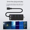 Новый USB 3.0 Хаб Сплиттер 4 Порта Переключатель Вкл/Выкл С Адаптером Питания USB Хаб Для ПК ноутбука