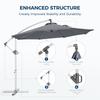Зонт для патио SY20 консольный 10 футов UPF50+ 500H устойчивый к выцветанию 8 зонтовых рам