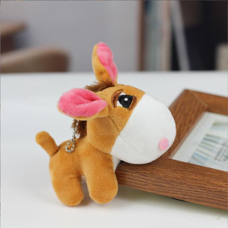 Маленький ослик, маленькая лошадка, плюшевая игрушка, сумка для цепи, подвесное украшение, брелок для ключей, кулон, кукла, подарок 11 см