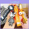 Adorable Cartoon Bulging Eyes Giraffe Keychain Cute Silicone Charm For Bags Students
