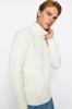 Men's Fashion New Sweater Ecru Slim Fit Turtleneck Hair Knit Knitwear Sweater