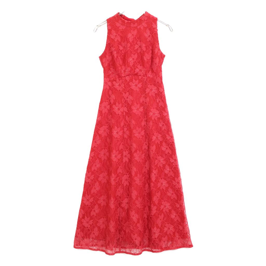 Snidel [Excellent Condition] SWFO234058 Back Ribbon Lace Sleeveless Long Dress/ Dress 0 RedUsed