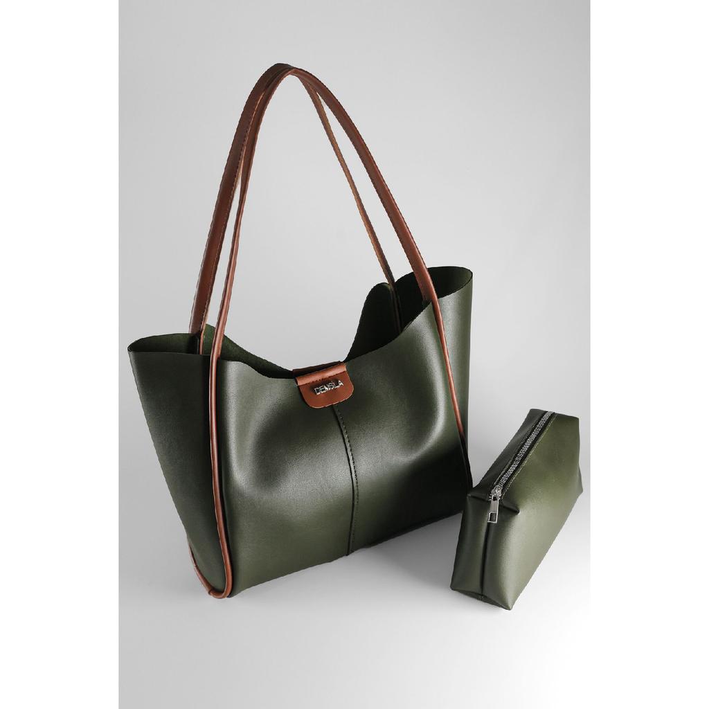 Women's Black Large Size Makeup Bag Hand And Shoulder Bag