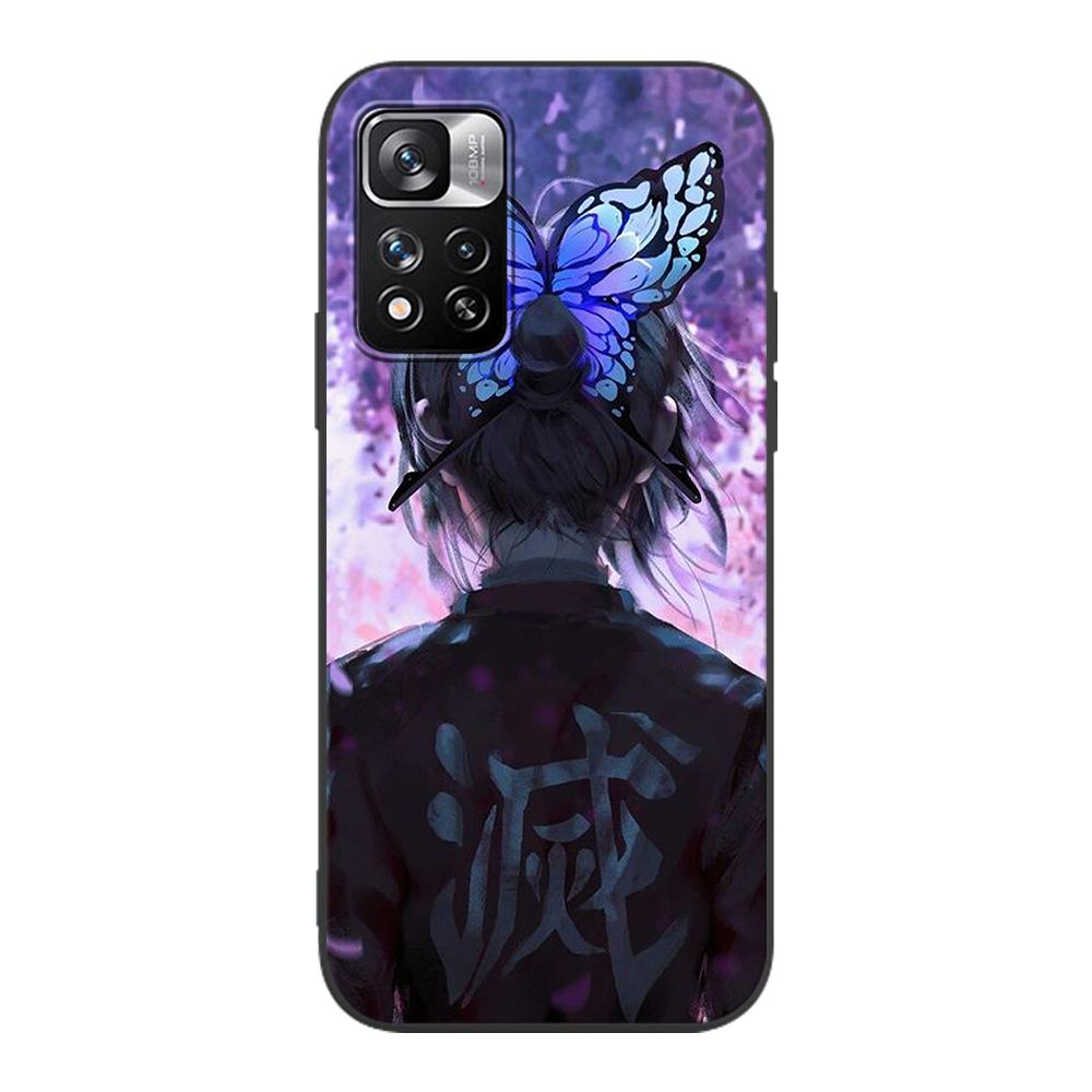 Чехол Demon Slayer для Xiaomi Redmi Note 9S 9 11 10 8 Pro 9C 9 K40 9A 7 8T 7A 9T Мягкий силиконовый чехол Аниме Черная крышка телефона Падение