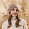 Осень и зима новая шляпа женская теплая защита ушей большой обхват головы холодная шапка вязаная шерстяная шапка-пуловер