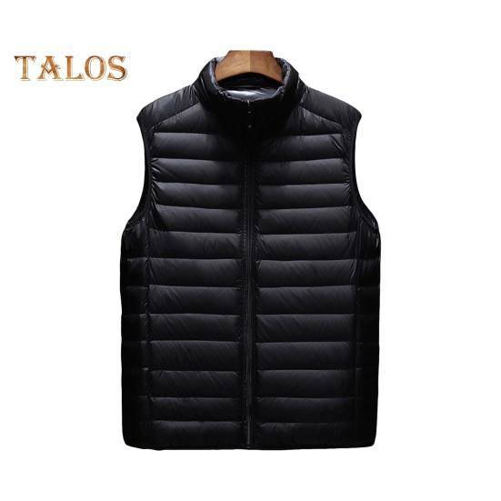 Мужской хлопковый жилет с воротником-стойкой, без рукавов, застежкой-молнией, легкий стеганый жилет, однотонный хлопковый жилет, куртка с карманами