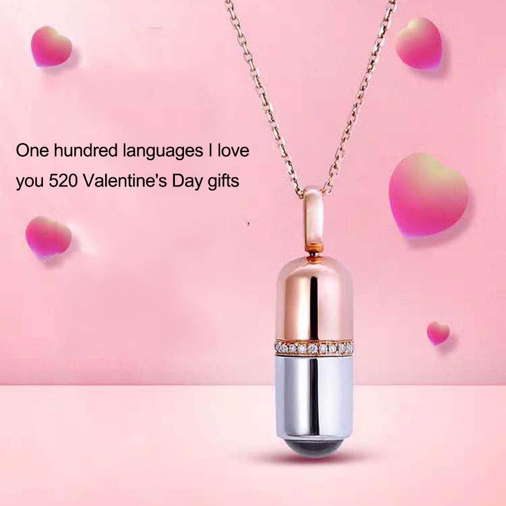 Ожерелье BLUELANS с чудесными языками I YOU, резная капсула, кулон, ожерелье, креативный 100 ЛЮБОВЬ, женский подарок на день Святого Валентина