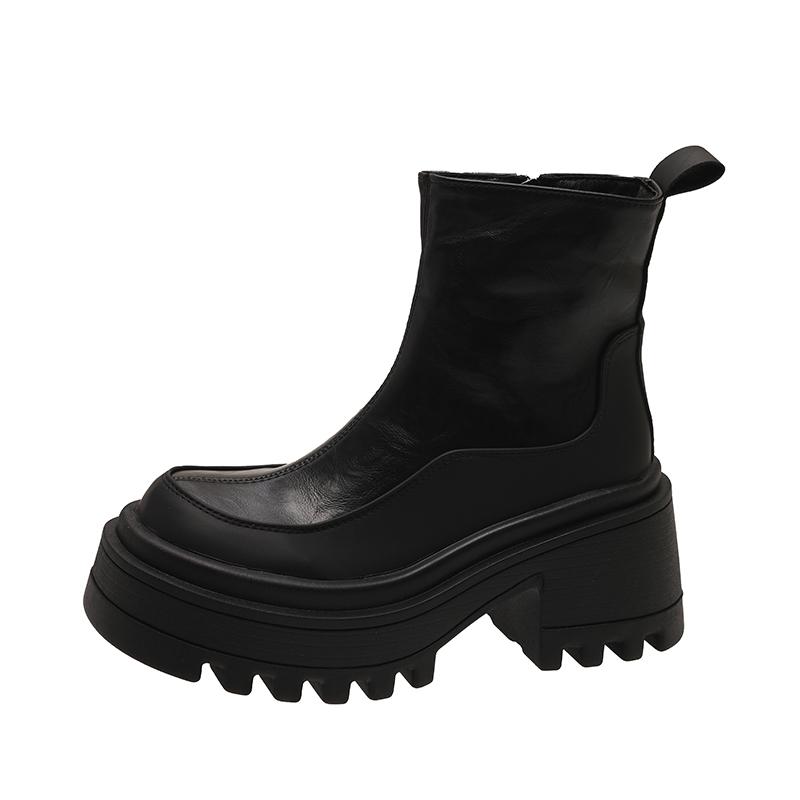 Женские ботильоны на платформе с высоким каблуком, дизайнерские массивные кожаные туфли, зимняя мода 2025 года, повседневная обувь в готическом стиле, модные туфли-лодочки Botas Mujer