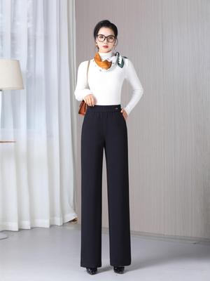 Брюки женские прямые с эластичной талией, с высокой посадкой, больших размеров, для похудения, на осень/зиму 2025.