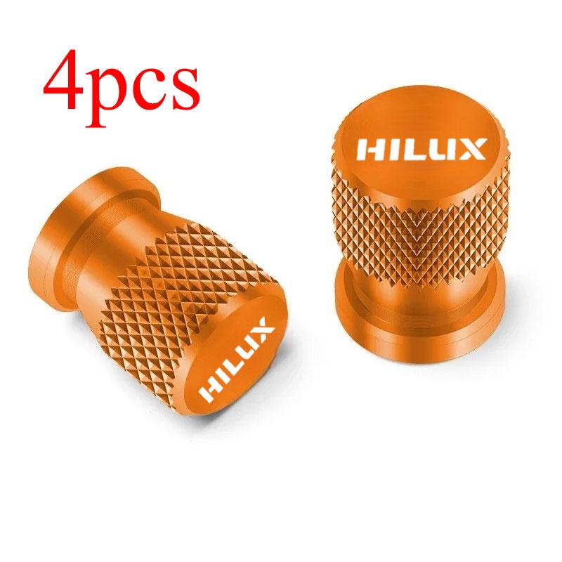 QECB8 4pcs For TOYOTA HILUX Car Wheel Tire Valve Caps Tyre Stem Covers Airdust Waterproof Accessories