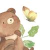 Мультфильм Медведь Бабочки Наклейка на унитаз Съемная Самоклеящаяся Водонепроницаемая ПВХ Гостиная Ванная Комната Настенное Искусство