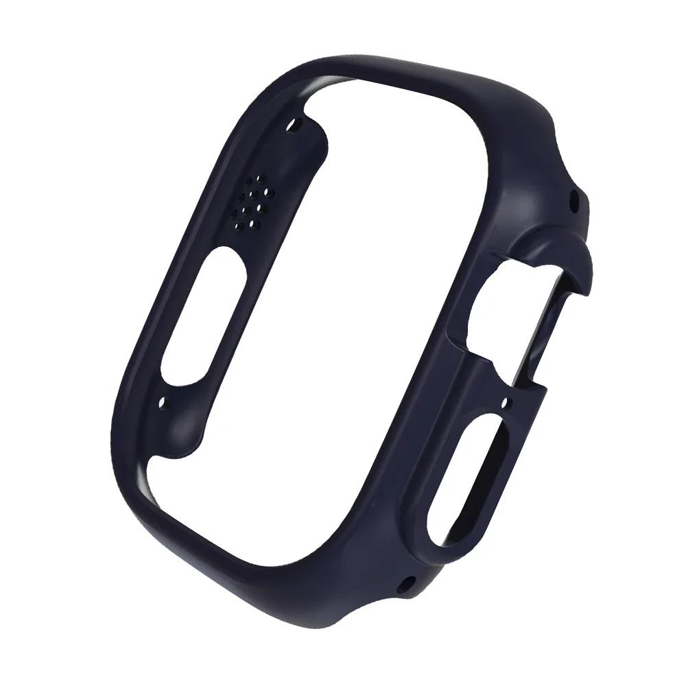 Матовый защитный чехол для Apple Watch Ultra 2 Прозрачный бампер из поликарбоната Жесткий защитный чехол-рамка из поликарбоната для iwatch Ultra 49 мм