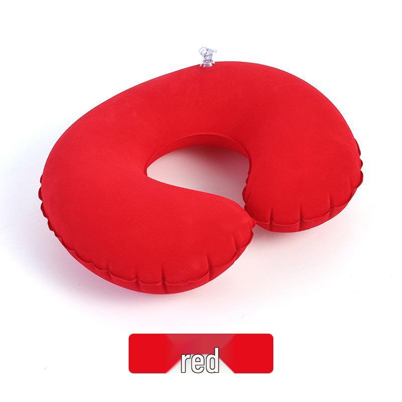 Portable Inflatable U-Shaped Neck Pillow for Travel, Office, Car & Airplane Nap Support