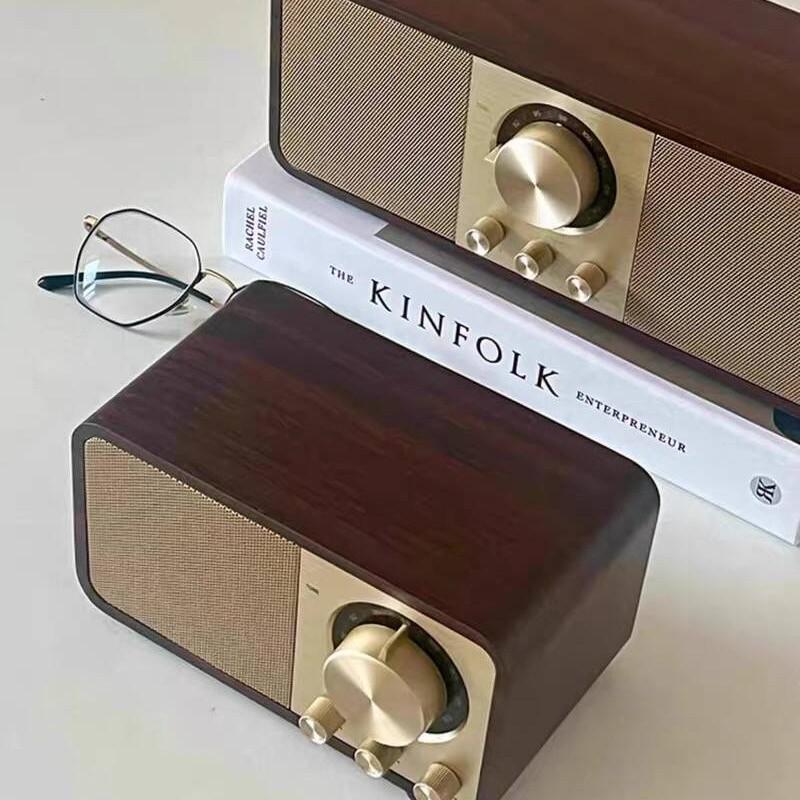 Мини-ретро Bluetooth-колонка с FM-радио - Портативный дизайн из дерева и пластика, Идеальный подарок на день рождения