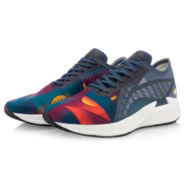 Li Ning Амортизация Поддержка Отскок Низкие Беговые Кроссовки Мужские Глубокий Утиный Цвет Водяной Синий ARMQ005-5