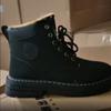 Мужские ботинки Осень 2025 Высокие рабочие ботинки в британском стиле, корейская версия, на толстой подошве, на шнуровке, противоскользящие, теплые, водонепроницаемые ботинки