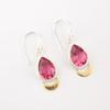 Pink Tourmaline Gemstone 925 Solid Silver Handmade Jewelry Dangle Earrings 1.5" EE-162-5