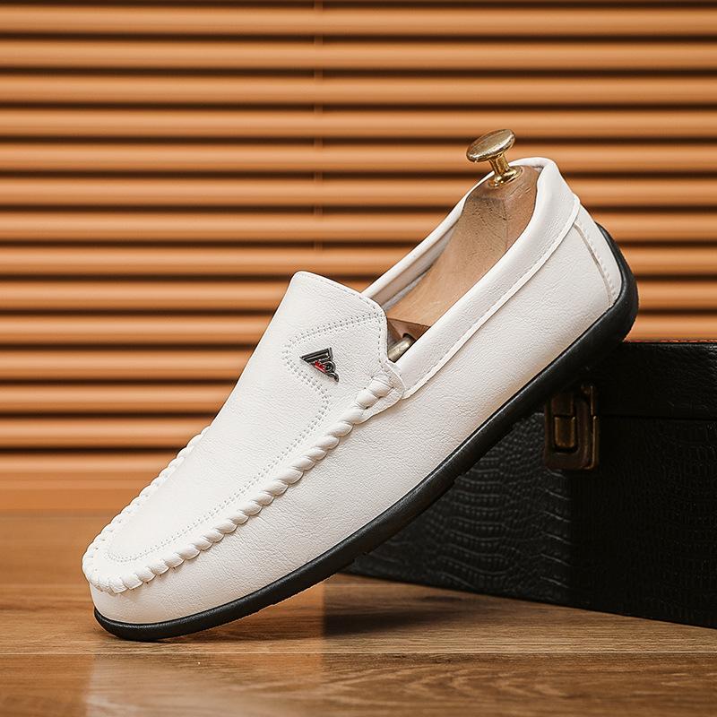 Men's Doudou Shoes Low-top Foot Cover Lazy Shoes Men's Casual Leather Shoes Soft Sole Soft Surface One Pedal Driving Shoes Men's Shoes