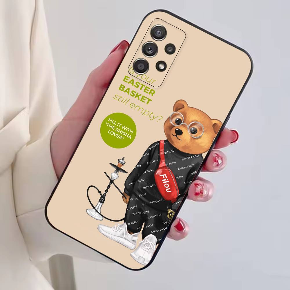 Модный Чехол Для Телефона B-Baron Filou B-Bear Для Samsung S25,S24,S21,S22,S23,S30,Ultra,S20,Plus,Fe,Lite,Note,10,Черный Чехол