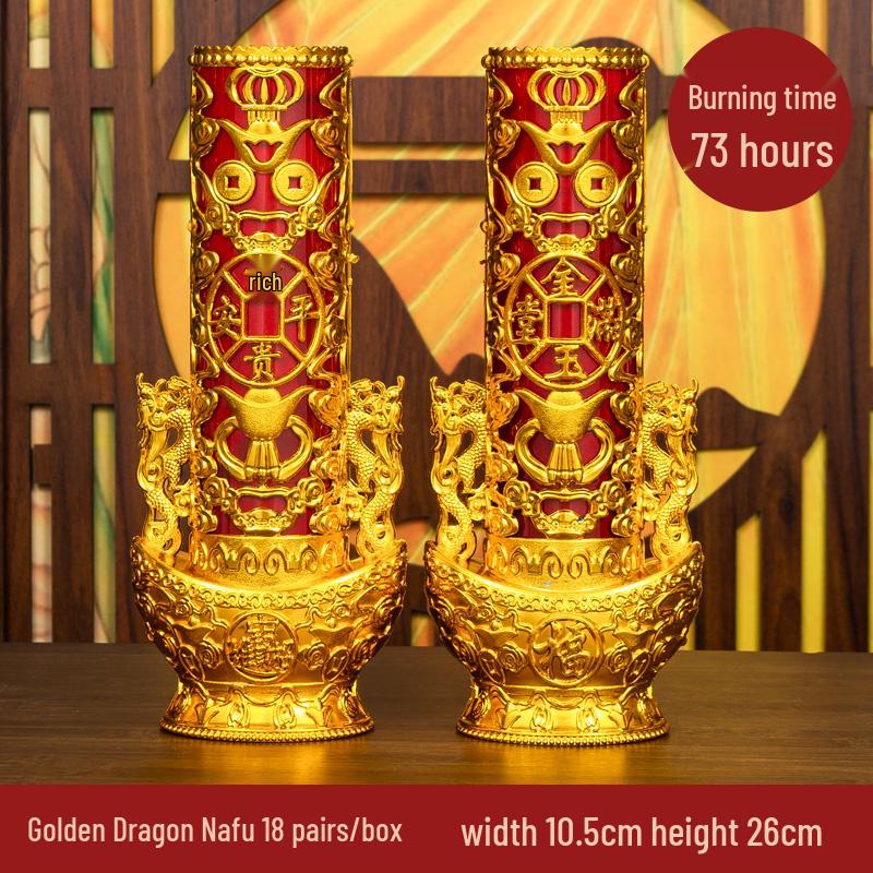 Smokeless Crystal Candle for Buddha Offerings, Housewarming, or New Year Celebrations - Windproof Red Butter Lamp