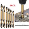 6Pcs Double-headed Twist Auger Drill Bit Set Power Tool Hole Drill Bit Portable Hole Opener