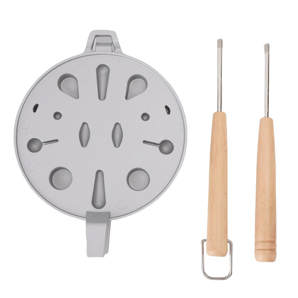 Walnut Cookie Mold Maker 12 Holes Aluminum Alloy Wood Nonstick Flower Shape Oreshki Baking Mold for Kitchen Gas Stove