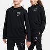 Nike CR7 Solid Logo Print Loose Hoodie Детские толстовки с капюшоном черного цвета DX5460-010