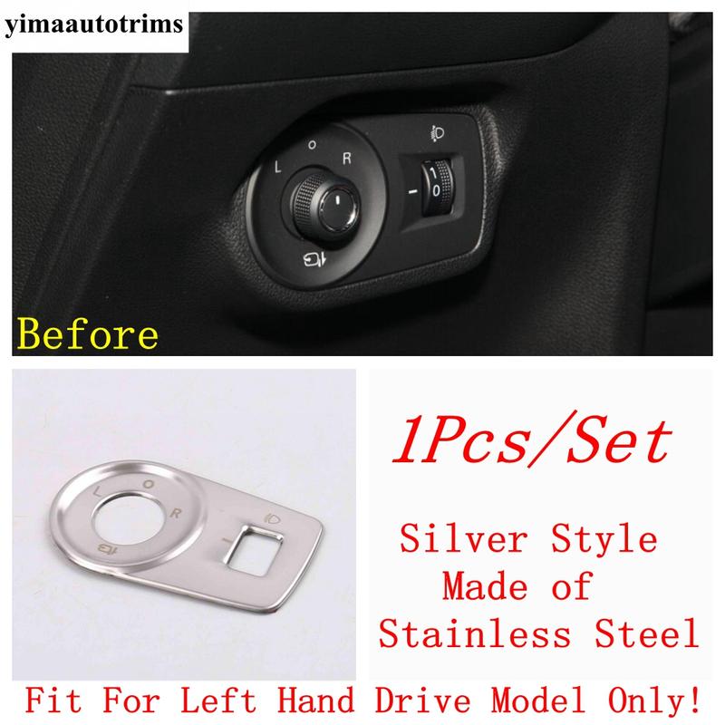 Car Head Lamp Light Switch Adjust Knob Panel Control Frame Cover Trim For MG 5 MG5 Silver Interior Accessories